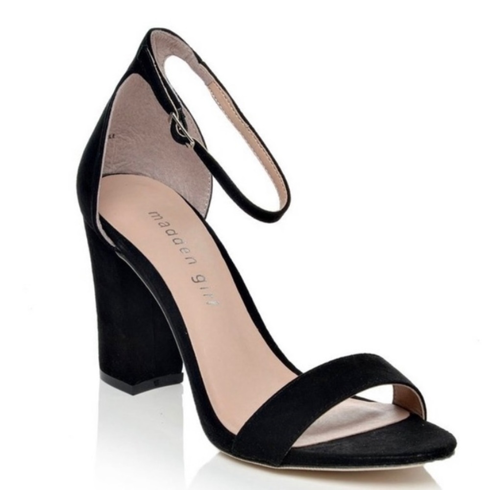 Madden Girl Black Heel Classic Sandals Size 6 NEW MSRP $55
